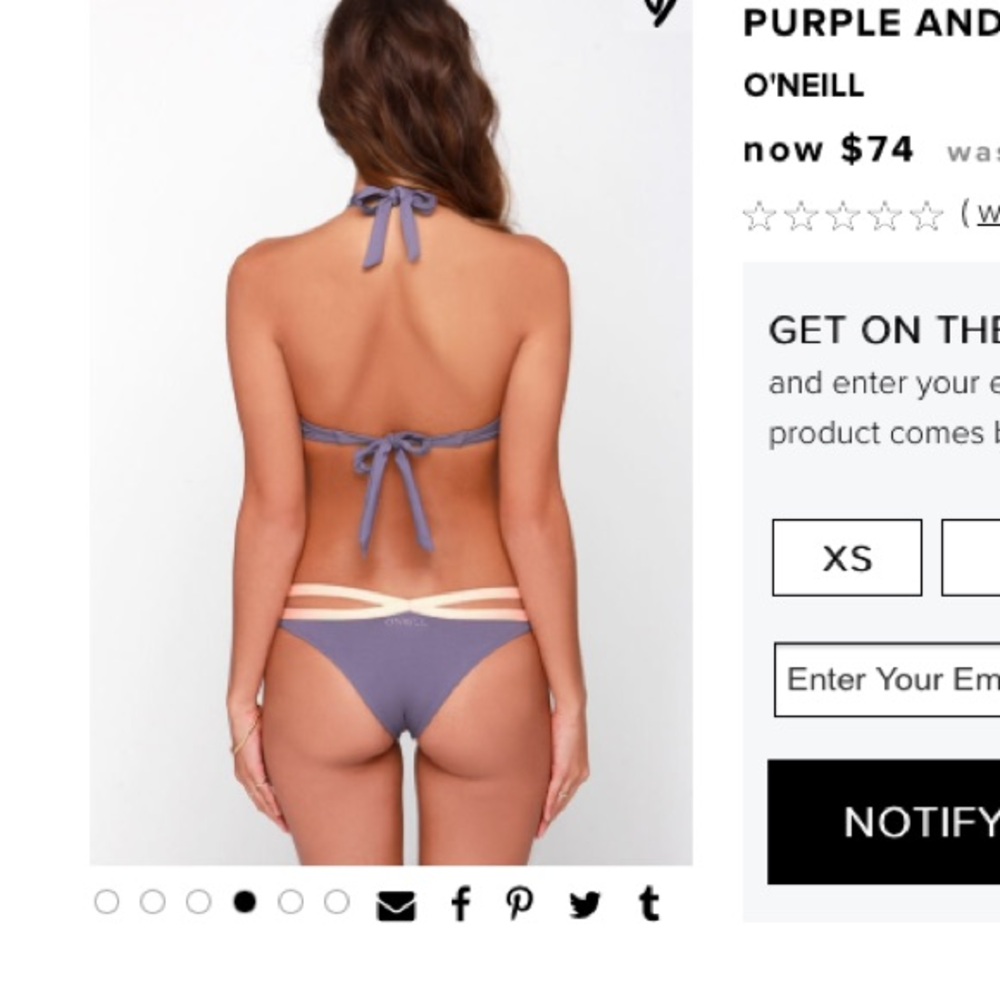O'Neill Purple Strappy Bikini Bottoms 💜